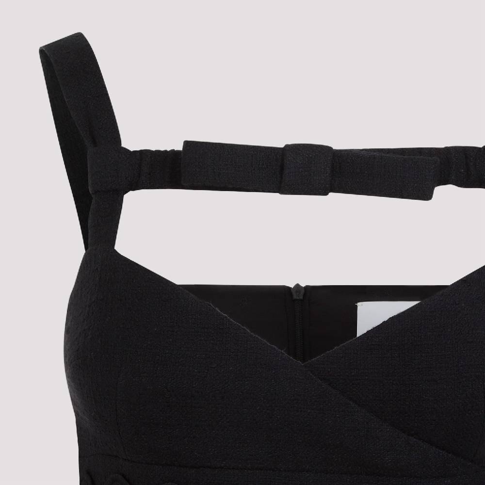 PATOU  Abito Mini Nero in Cotone con Fiocco PATOU Online Outlet