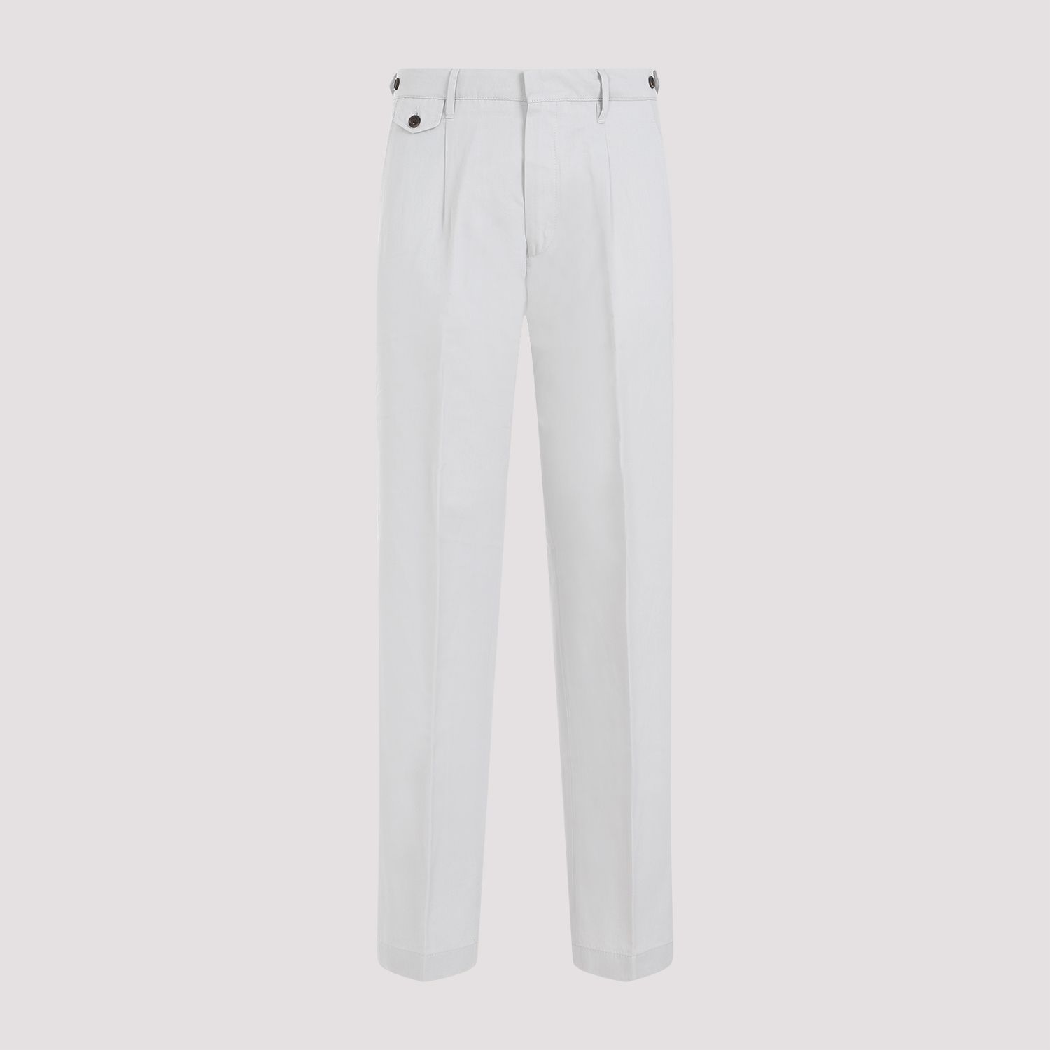 DUNHILL  Chino Piegati Grigio Cotone-Lino Uomo Dunhill Offerte stagionali