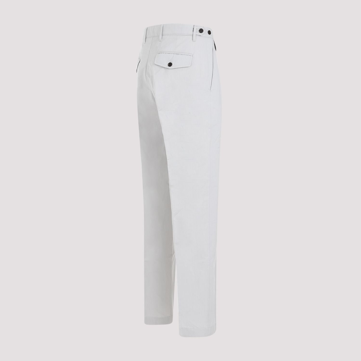 DUNHILL  Chino Piegati Grigio Cotone-Lino Uomo Dunhill Offerte stagionali
