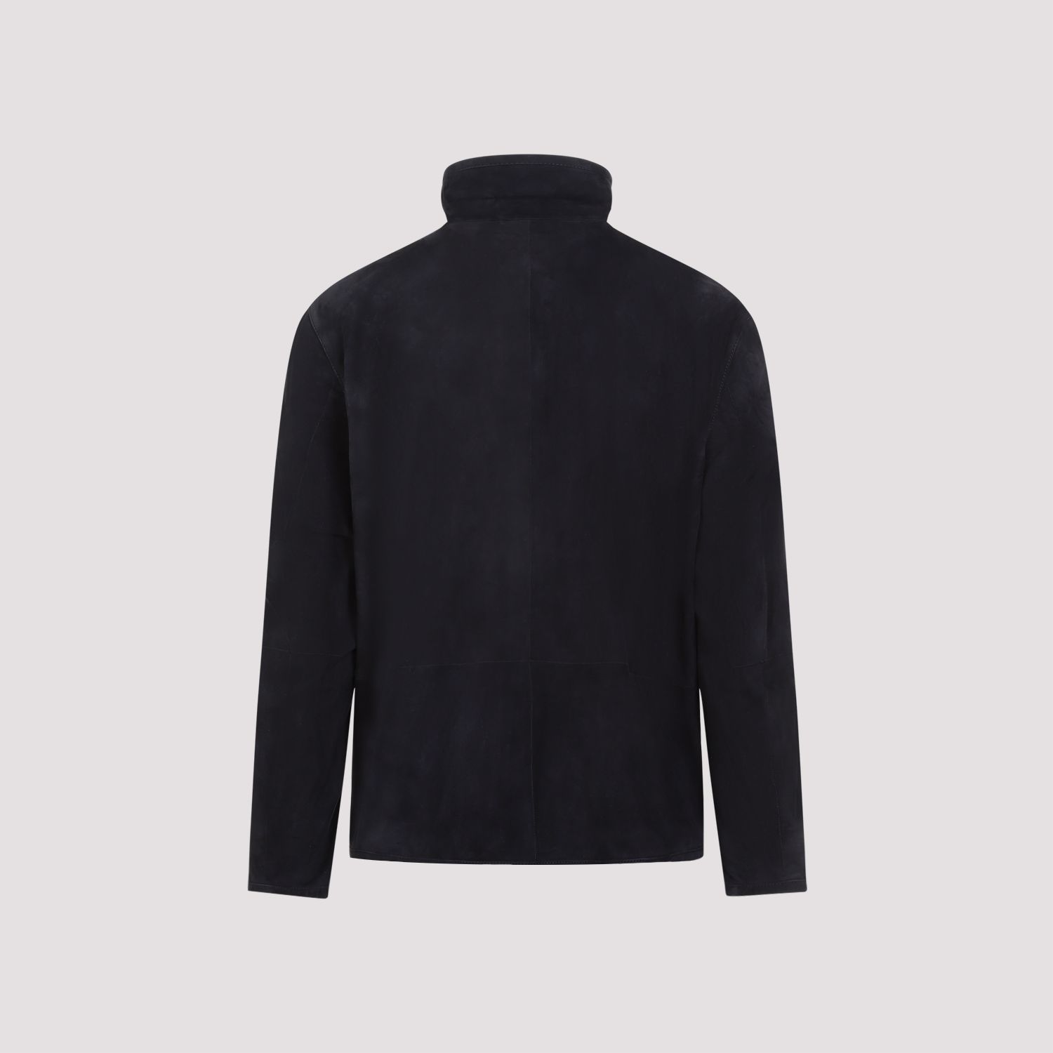 GIORGIO ARMANI  Giubbotto in Pelle Scamosciata Blu Uomo Giorgio Armani Liquidazione