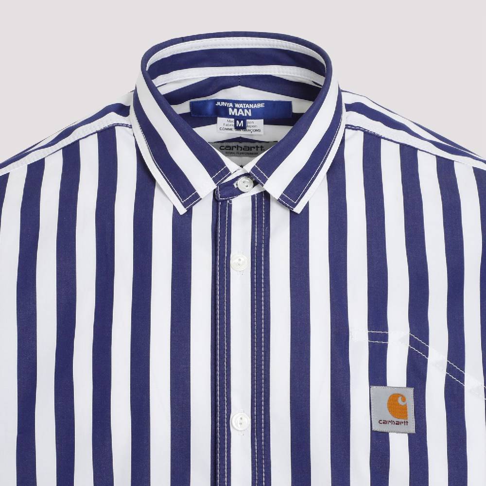 JUNYA WATANABE  Camicia a Righe Cotone Junya Watanabe - Bianco/Marina Offerte giornaliere