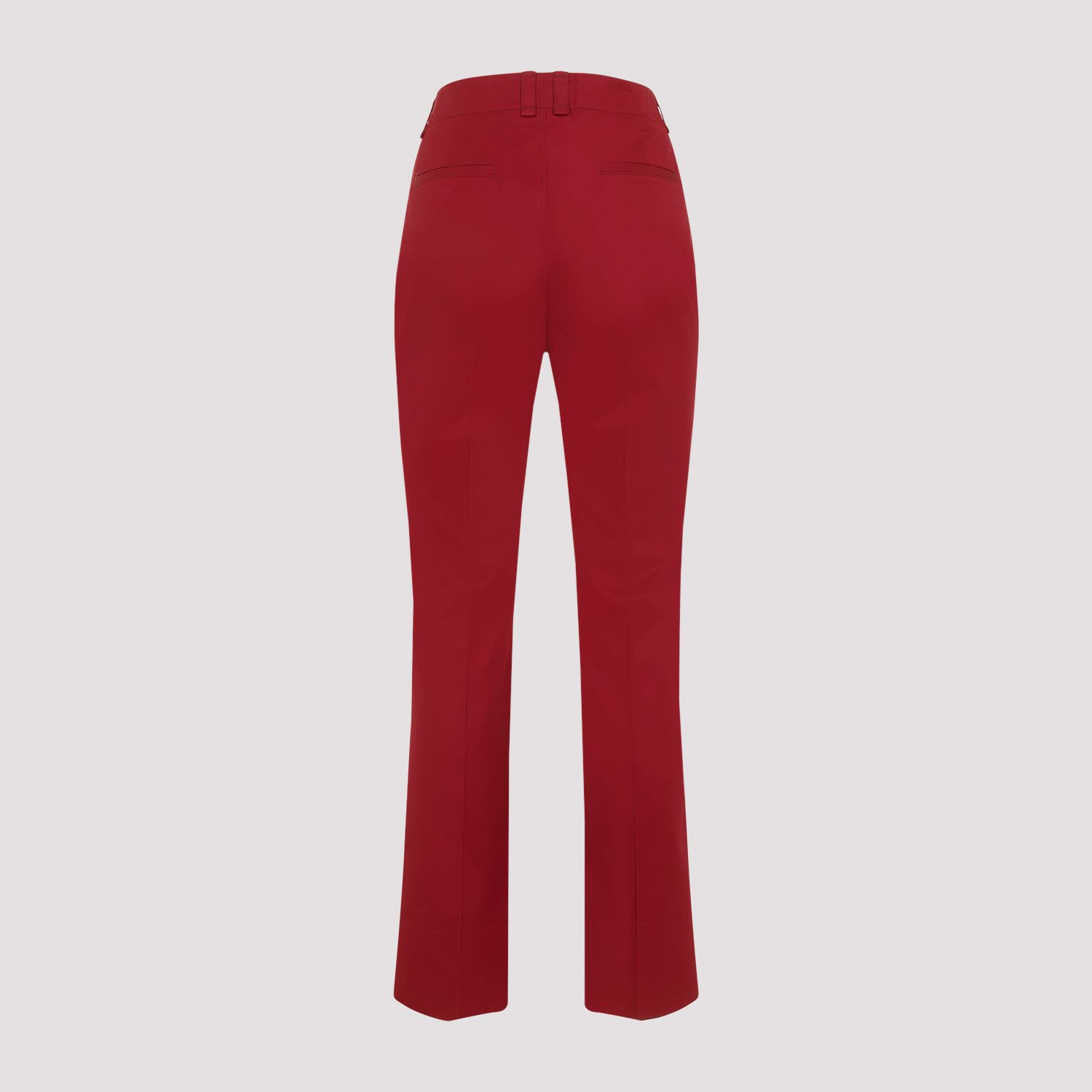 SAINT LAURENT  Pantaloni Donna Cotone Rosso a Vita Alta Saint Laurent Ritorno libero