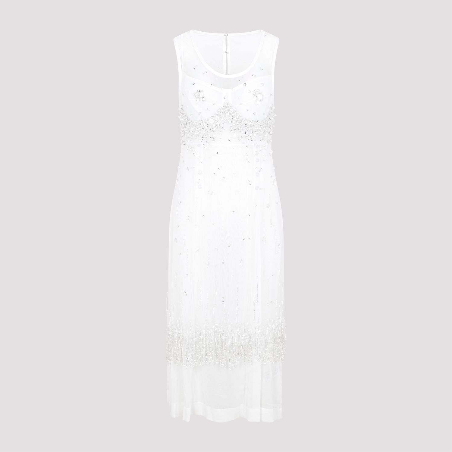 BOTTEGA VENETA  Abito Frange e Cristalli Bianco Bottega Veneta Latest stili