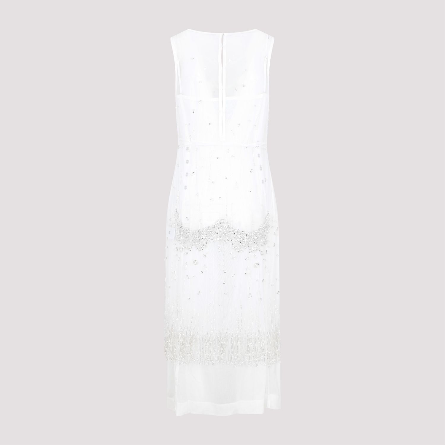 BOTTEGA VENETA  Abito Frange e Cristalli Bianco Bottega Veneta Latest stili