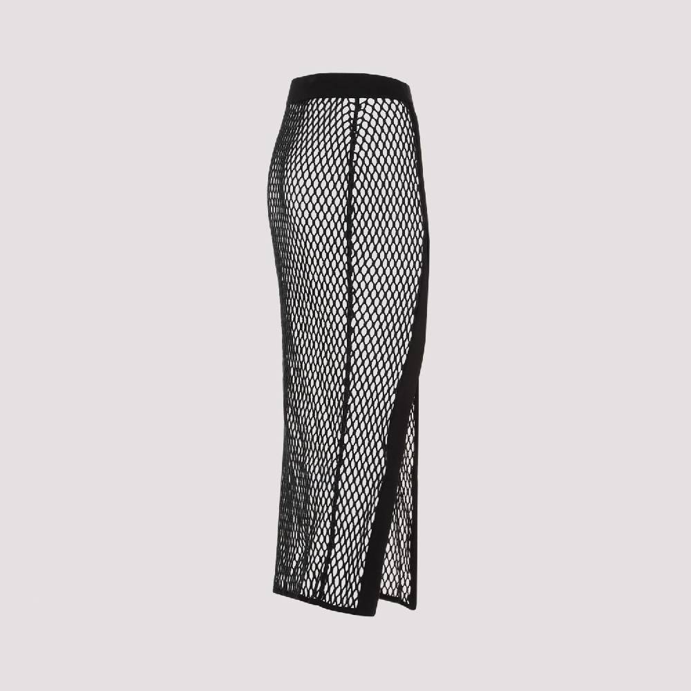 OFF-WHITE  Gonna Midi Nera in Cotone con Logo OFF-WHITE Fino al 65% di sconto