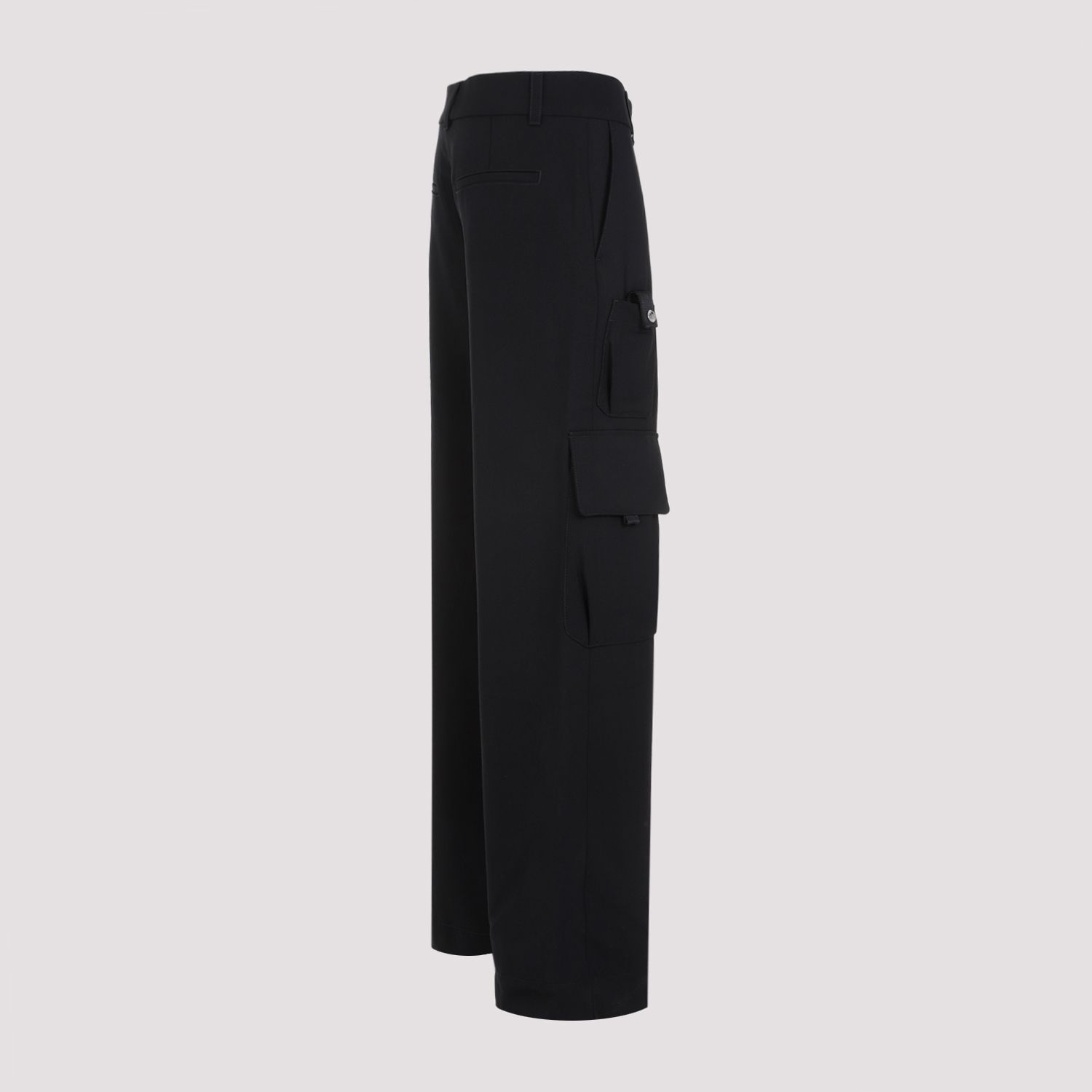 OFF-WHITE  Pantaloni Cargo in Lana Vergine Off-White per Donna Offerta speciale della fabbrica