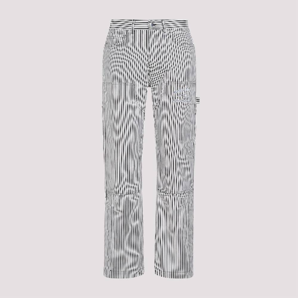AMIRI  Pantaloni Carpenter in Cotone a Righe Nere Amiri Sostegno trimestrale