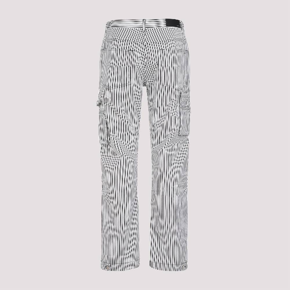 AMIRI  Pantaloni Carpenter in Cotone a Righe Nere Amiri Sostegno trimestrale