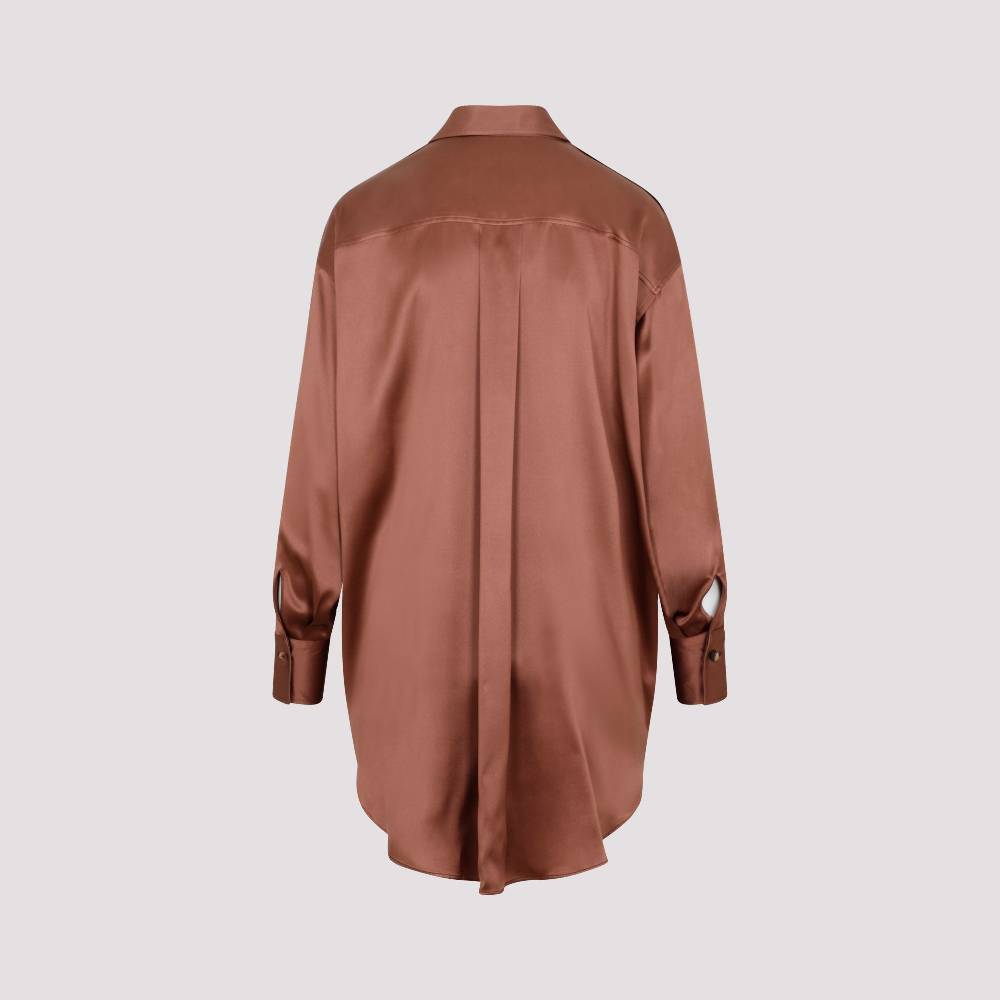 BRUNELLO CUCINELLI  Camicia Marrone in Seta Brunello Cucinelli da Donna Fino al 55% di sconto