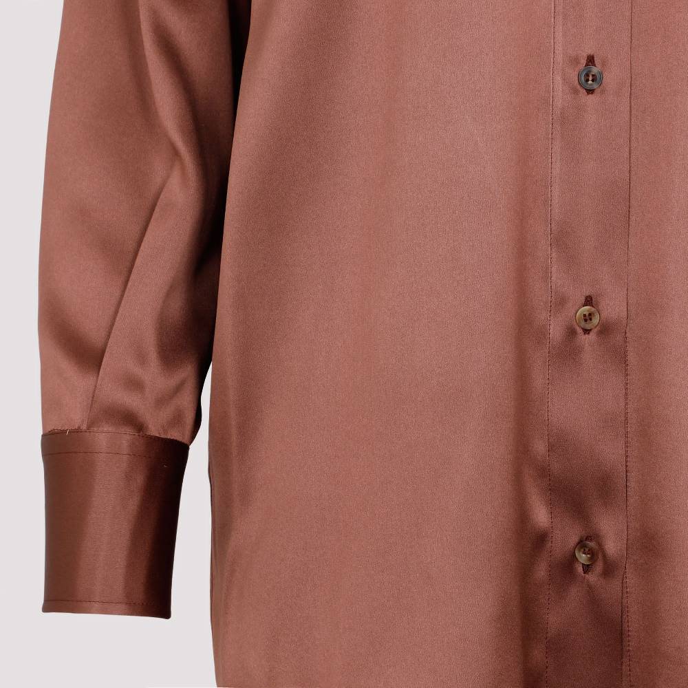 BRUNELLO CUCINELLI  Camicia Marrone in Seta Brunello Cucinelli da Donna Fino al 55% di sconto
