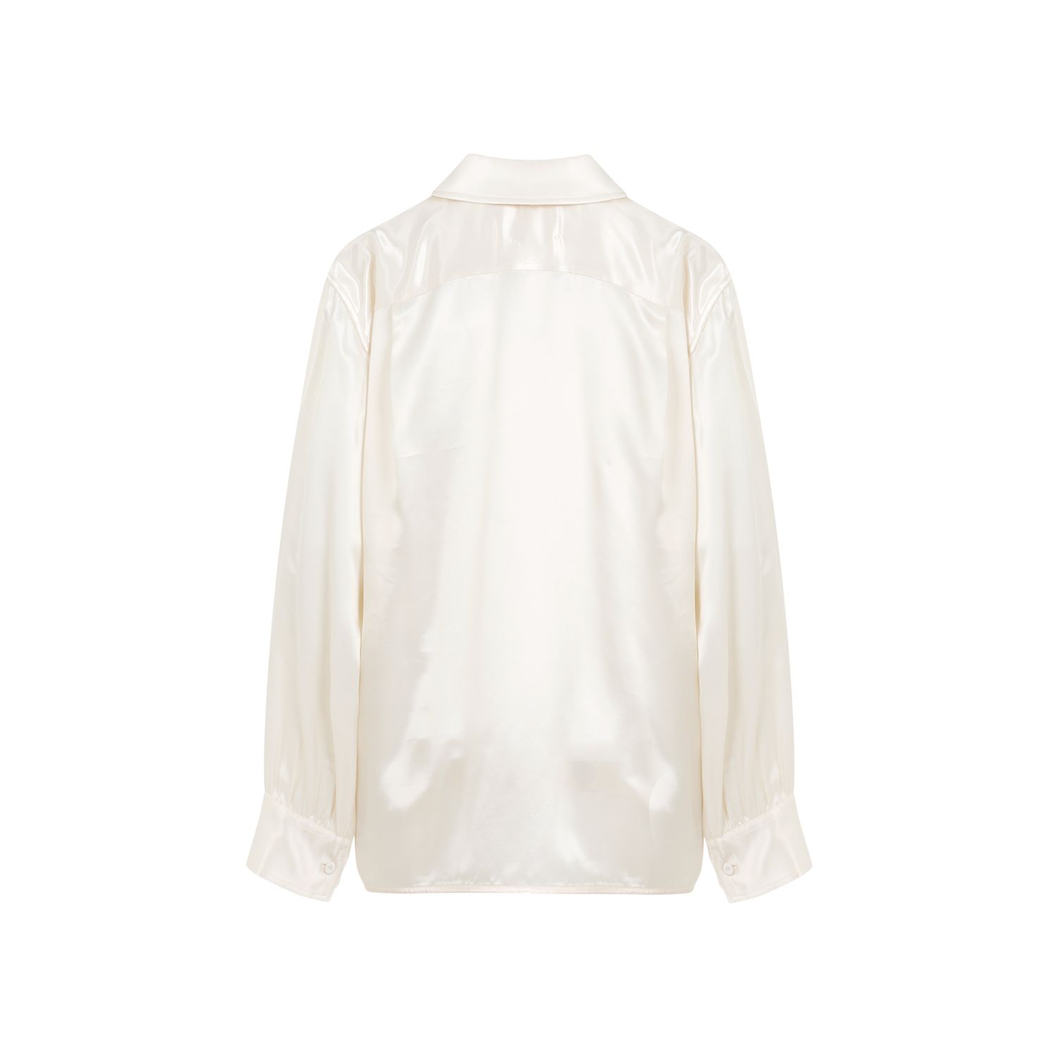 JIL SANDER  Camicia Satinata Beige Jil Sander in Viscosa con Bottoni Argento Solo un giorno rimasto