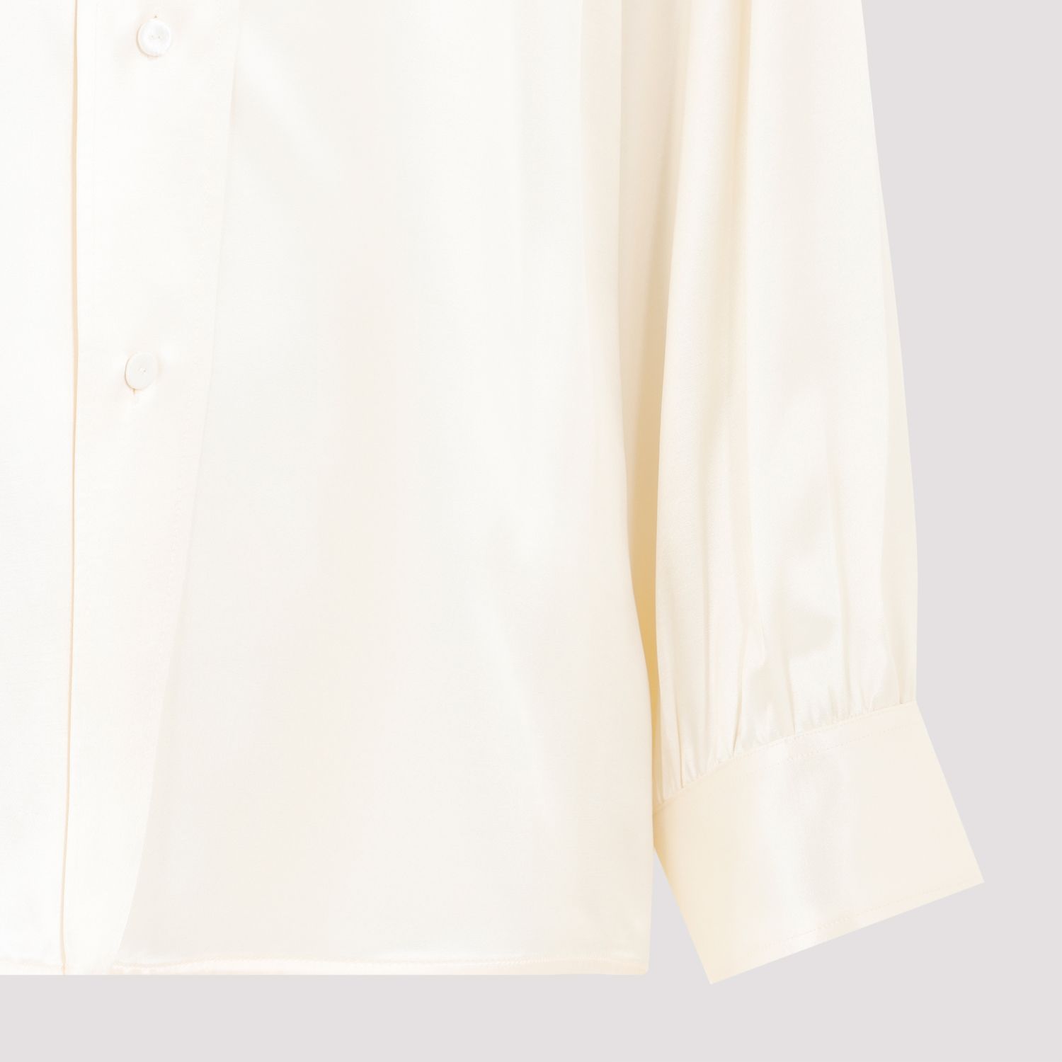 JIL SANDER  Camicia Satinata Beige Jil Sander in Viscosa con Bottoni Argento Solo un giorno rimasto