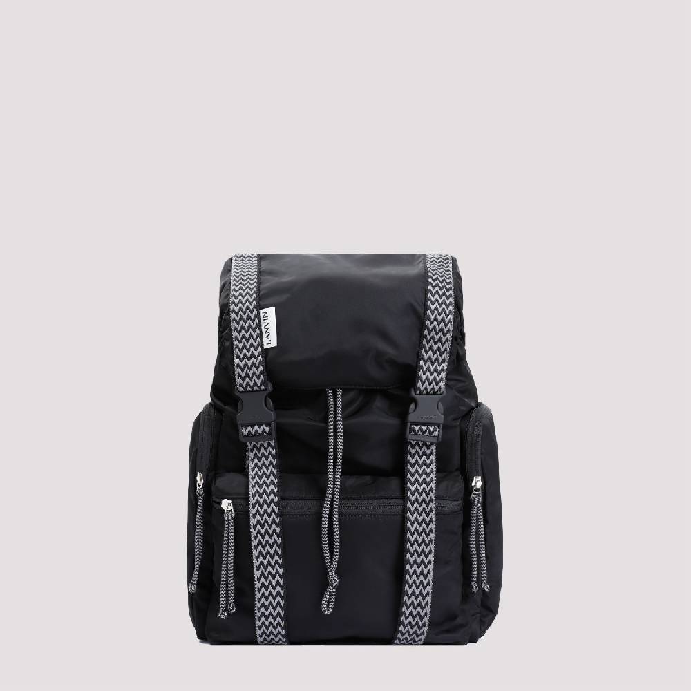 LANVIN  Zaino LANVIN Curb in Nylon Nero con Spallacci Regolabili 50% di sconto con spedizione gratuita