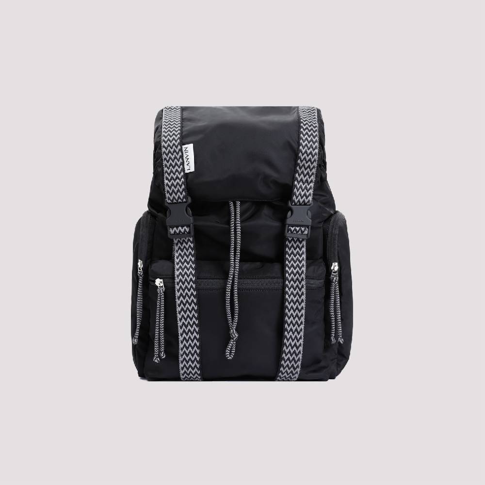 LANVIN  Zaino LANVIN Curb in Nylon Nero con Spallacci Regolabili 50% di sconto con spedizione gratuita