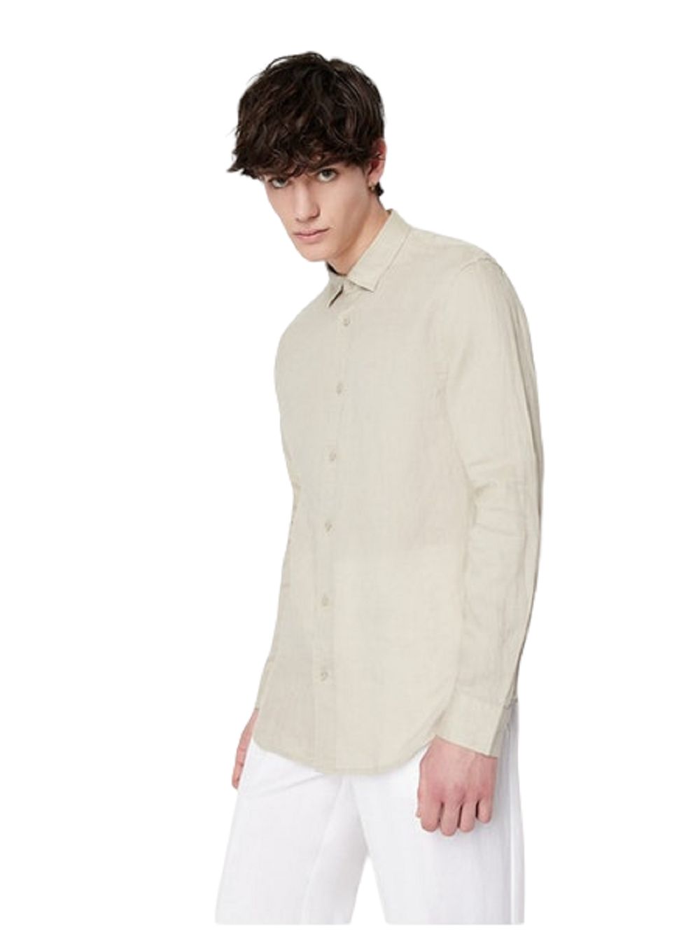 ARMANI EXCHANGE  Camicia di Lino Beige Uomo Armani Exchange In Linea