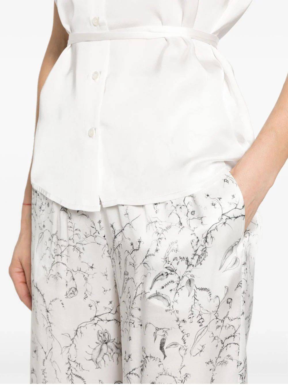FABIANA FILIPPI  Pantaloni di Seta Bianchi da Donna Fabiana Filippi Negozi Online