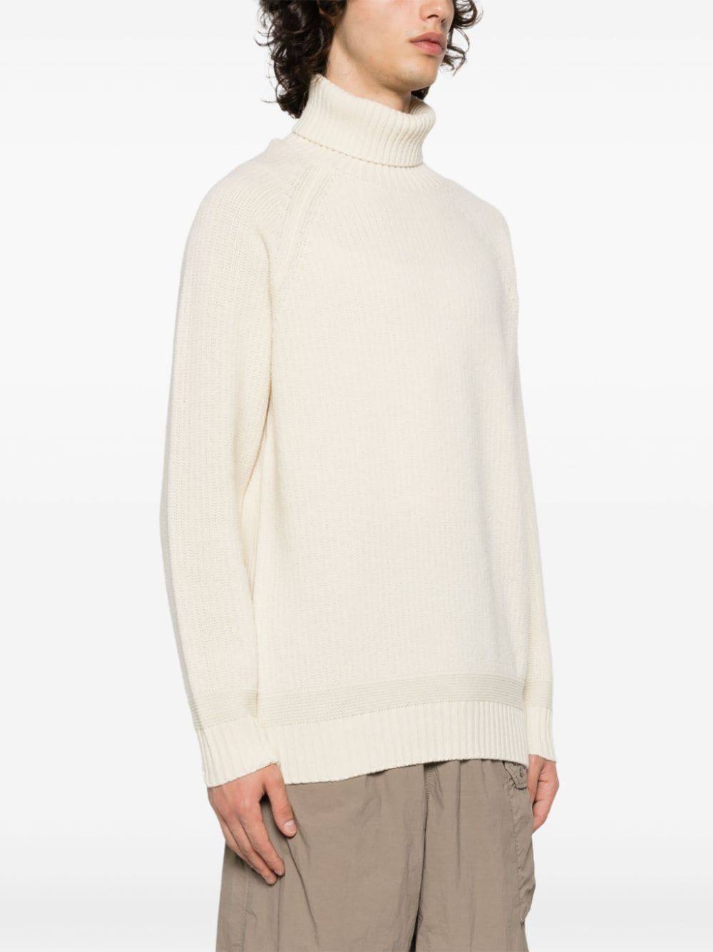 TEN C  Maglione Dolcevita Bianco da Uomo TEN C 100% Lana Promozione Limitata