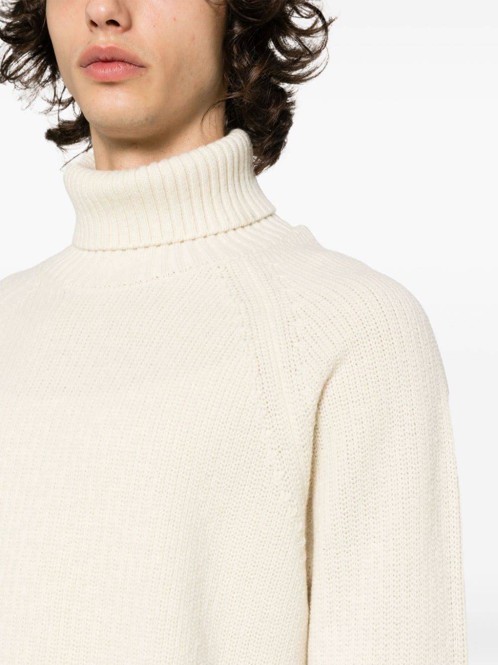 TEN C  Maglione Dolcevita Bianco da Uomo TEN C 100% Lana Promozione Limitata