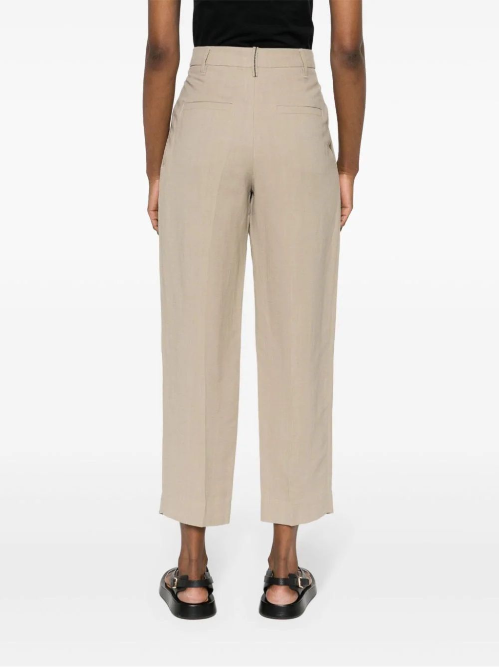BRUNELLO CUCINELLI  Pantaloni Donna in Misto Lino Beige Brunello Cucinelli Presa
