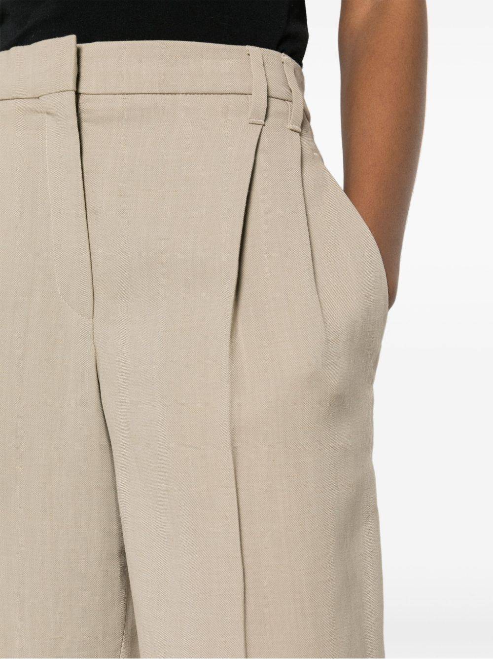 BRUNELLO CUCINELLI  Pantaloni Donna in Misto Lino Beige Brunello Cucinelli Presa