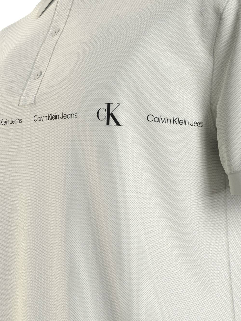 CALVIN KLEIN  Polo Calvin Klein Bianca in Cotone Elasticizzato Uomo Vendita Calda