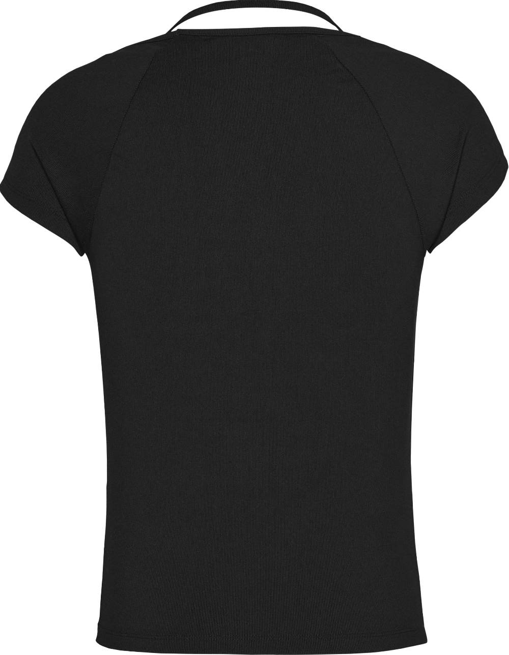TOMMY JEANS  T-Shirt Nera Tommy Jeans Slim con Scollo a Halter Vendita Economica