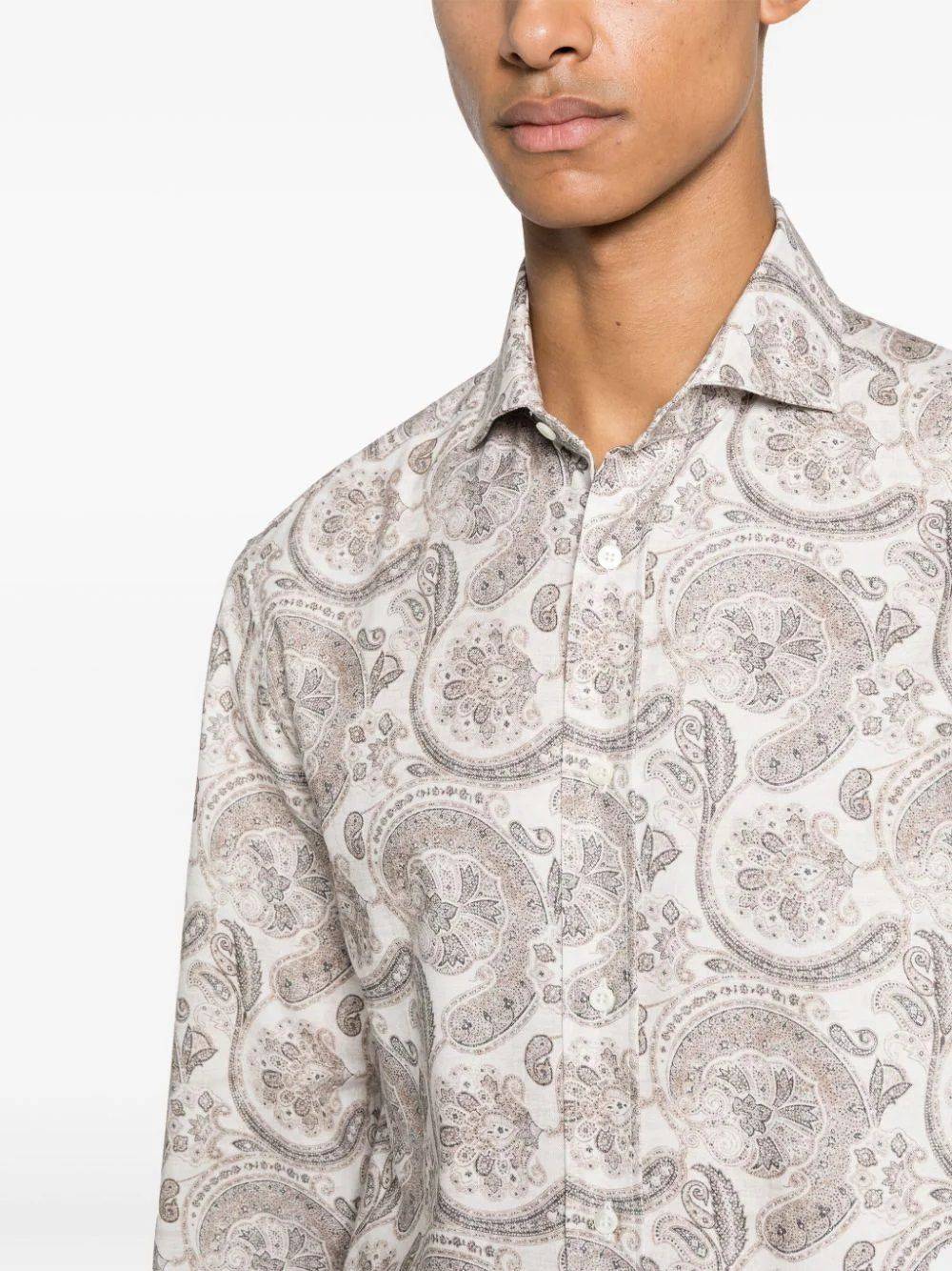 BRUNELLO CUCINELLI  Camicia Uomo Cotone Beige Brunello Cucinelli Moda