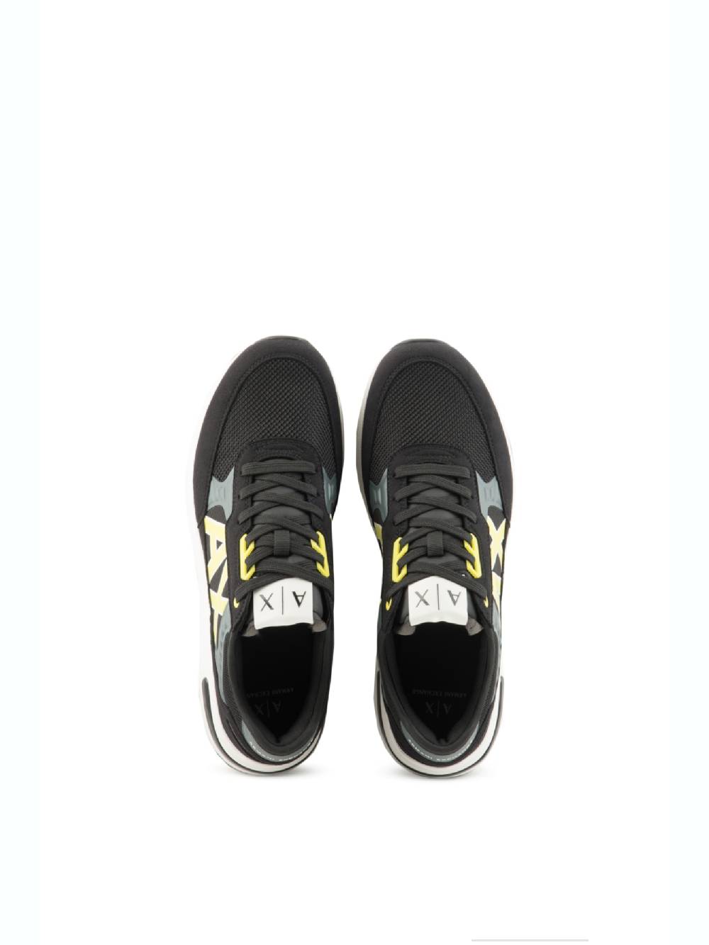 ARMANI EXCHANGE  Sneakers Uomo Armani Exchange Nero con Inserti in Camoscio Black Friday