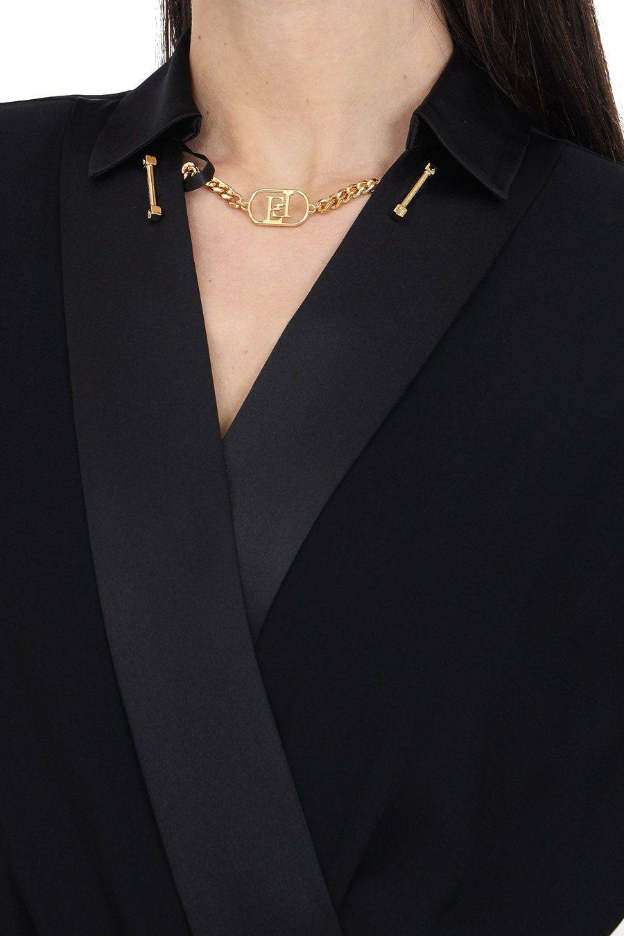 ELISABETTA FRANCHI  Camicia Nera in Viscosa Elisabetta Franchi Donna Offerta Anniversario