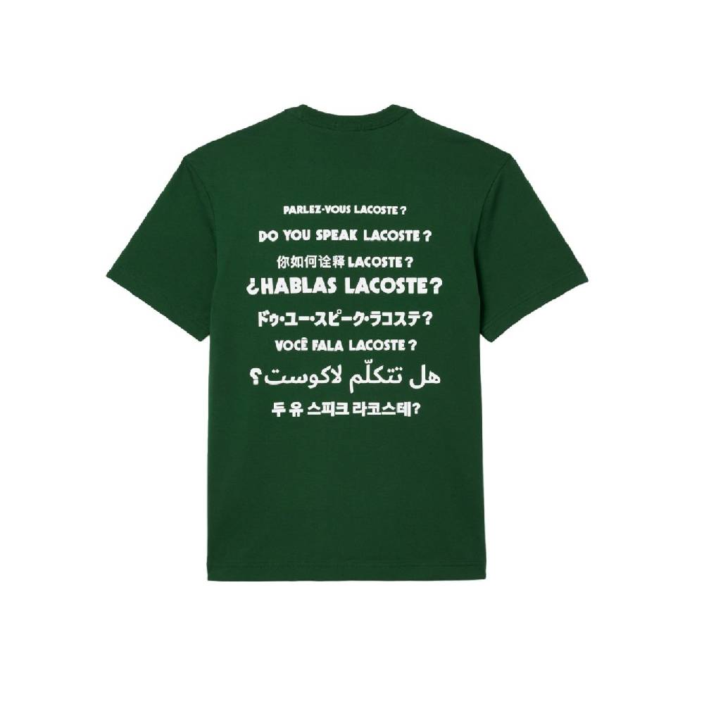 LACOSTE  T-Shirt Lacoste Verde in Cotone - Abbigliamento Casual Uomo Vendita calda