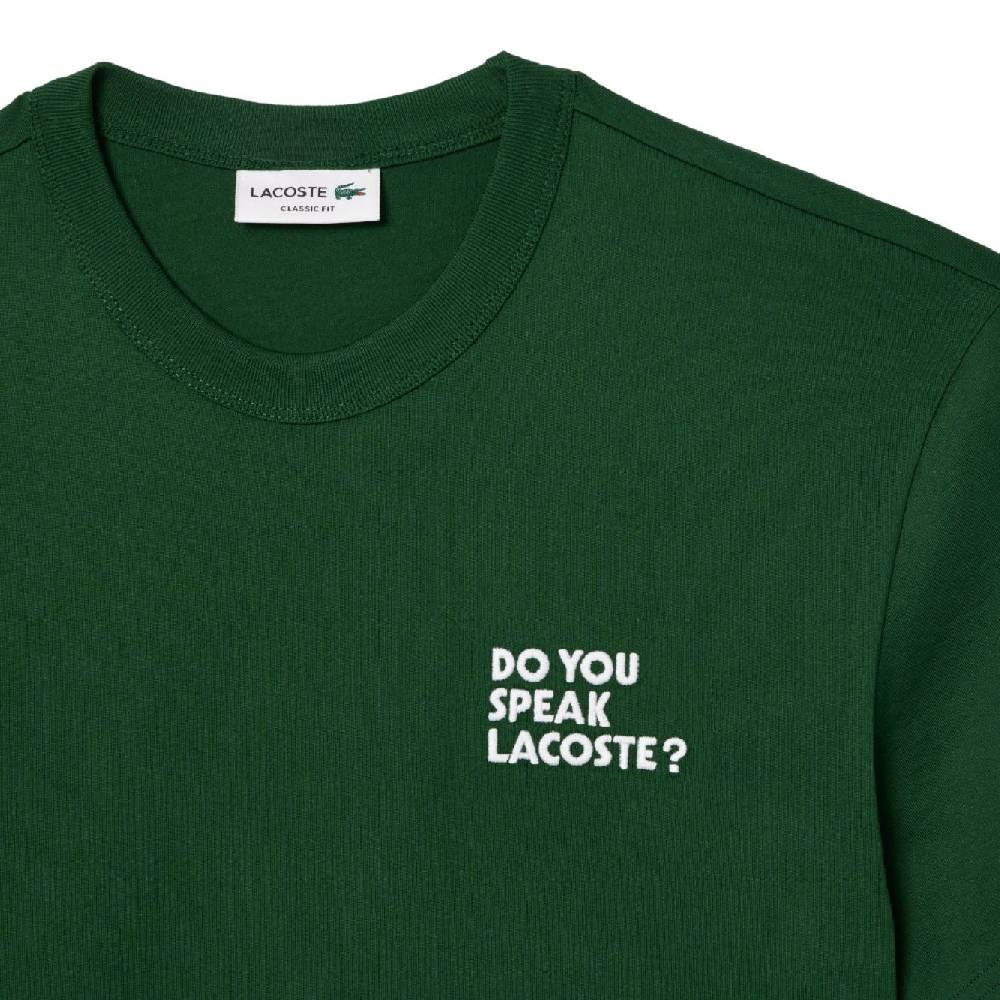 LACOSTE  T-Shirt Lacoste Verde in Cotone - Abbigliamento Casual Uomo Vendita calda