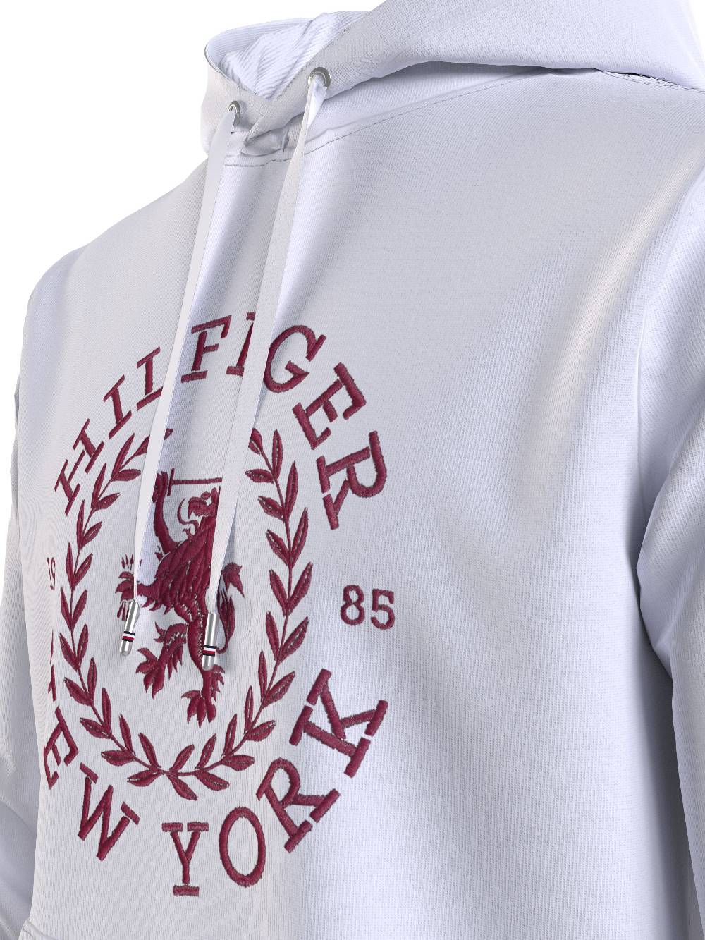 TOMMY HILFIGER  Felpa con Cappuccio Bianca in Cotone da Uomo Tommy Hilfiger Offerte esclusive