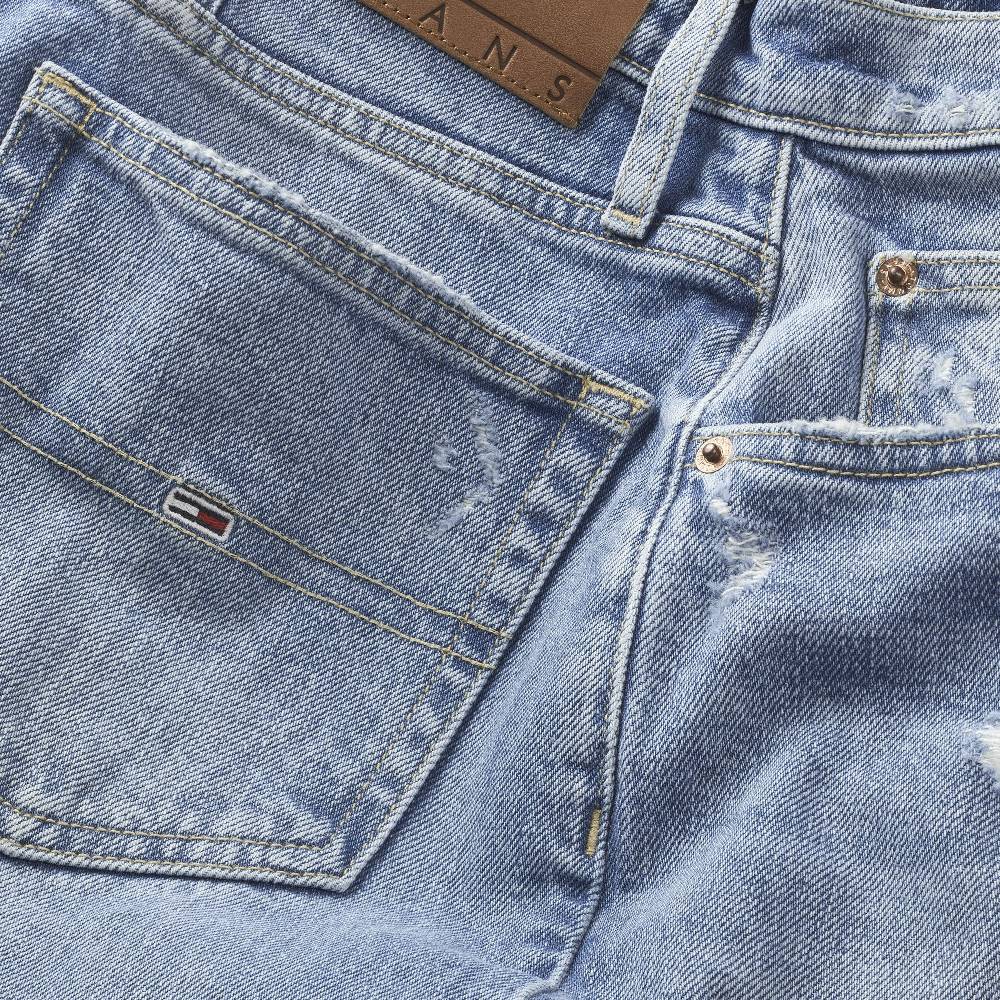 TOMMY JEANS  Jeans Mom Tommy in Cotone Elasticizzato Blu da Donna Offerte speciali