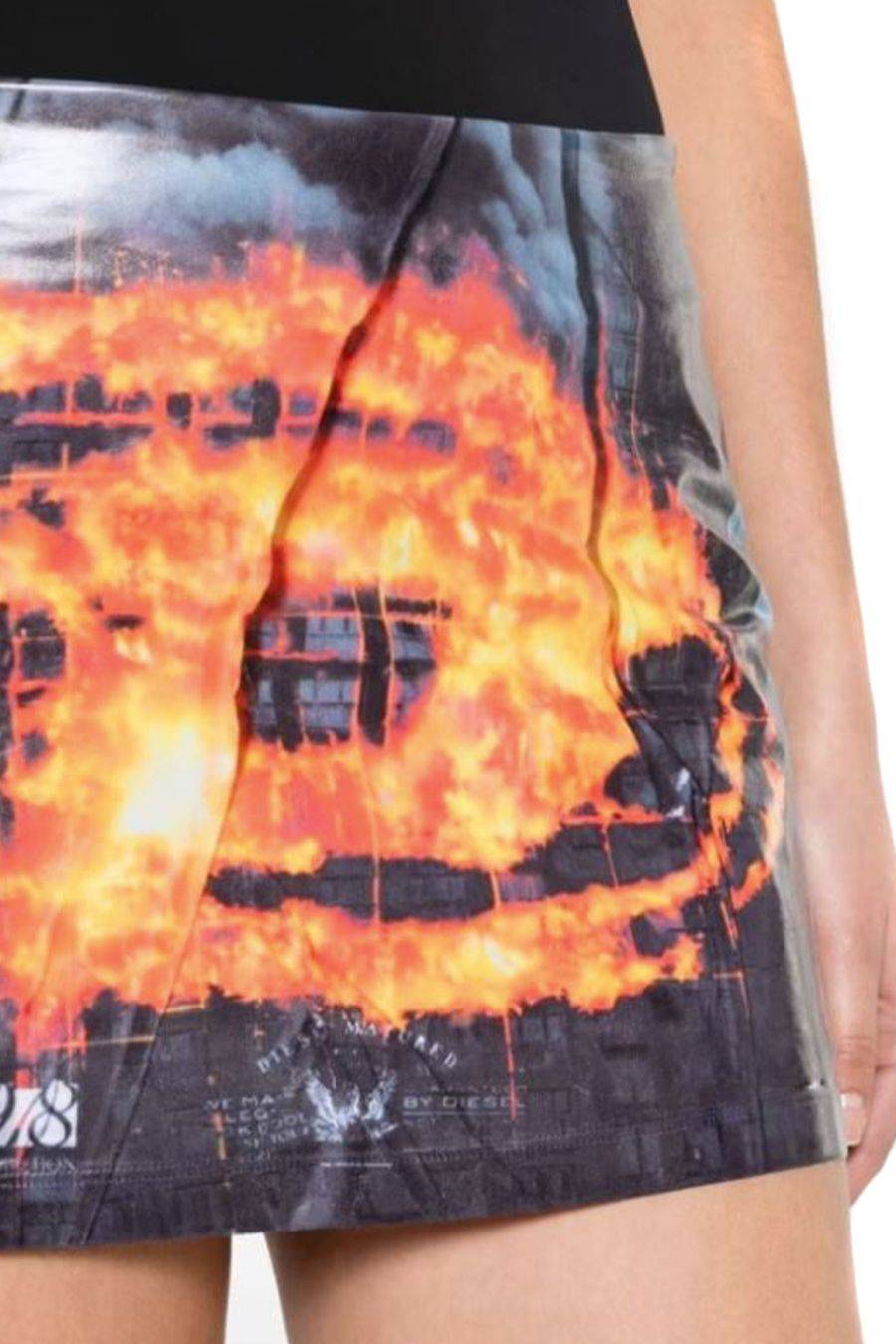 DIESEL  Gonna Piegata Multicolore Diesel - Abbigliamento in Poliestere da Donna Fino al 50% di sconto