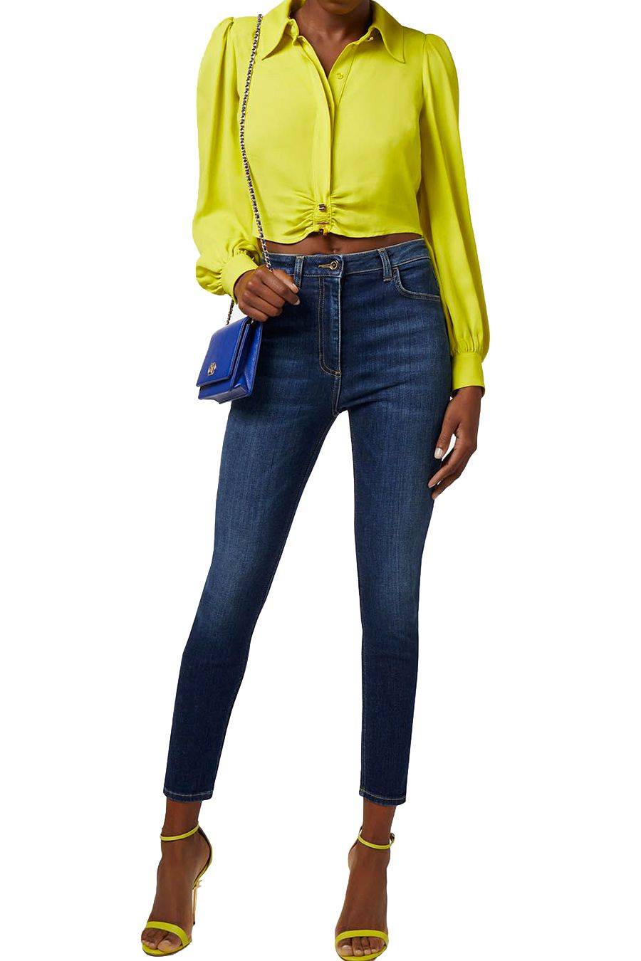 ELISABETTA FRANCHI  Camicia Gialla in Viscosa Elisabetta Franchi Donna Offerta speciale della fabbrica