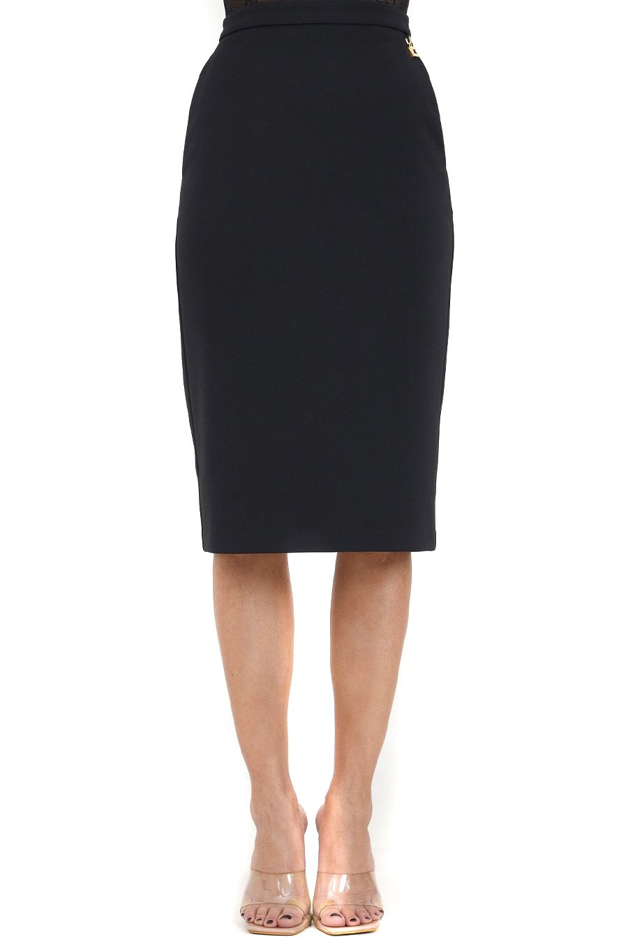 ELISABETTA FRANCHI  Gonna Nera in Poliestere Elisabetta Franchi da Donna Fino al 55% di sconto