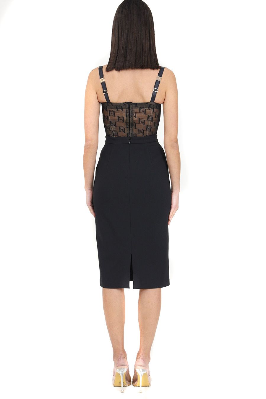 ELISABETTA FRANCHI  Gonna Nera in Poliestere Elisabetta Franchi da Donna Fino al 55% di sconto