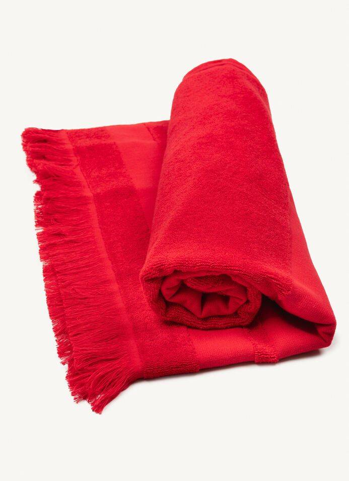 COLMAR  Asciugamano da Spiaggia Rosso in Cotone Unisex Colmar con Frange Solo un giorno rimasto