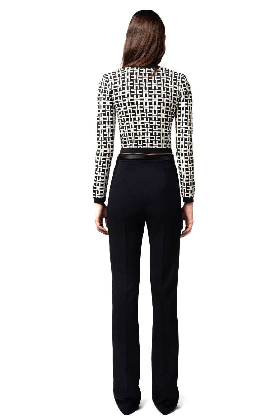 ELISABETTA FRANCHI  Pantaloni Neri Elisabetta Franchi in Tessuto Misto Super sconto