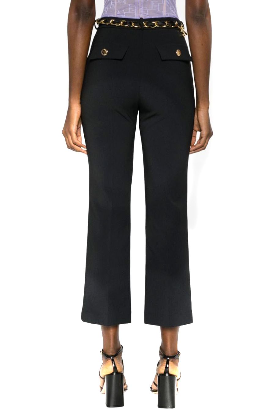 ELISABETTA FRANCHI  Pantaloni Neri in Poliestere Elisabetta Franchi da Donna Officina