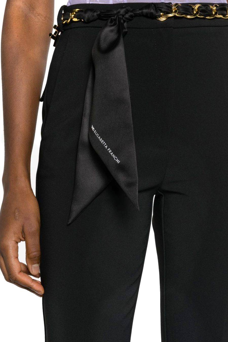 ELISABETTA FRANCHI  Pantaloni Neri in Poliestere Elisabetta Franchi da Donna Officina