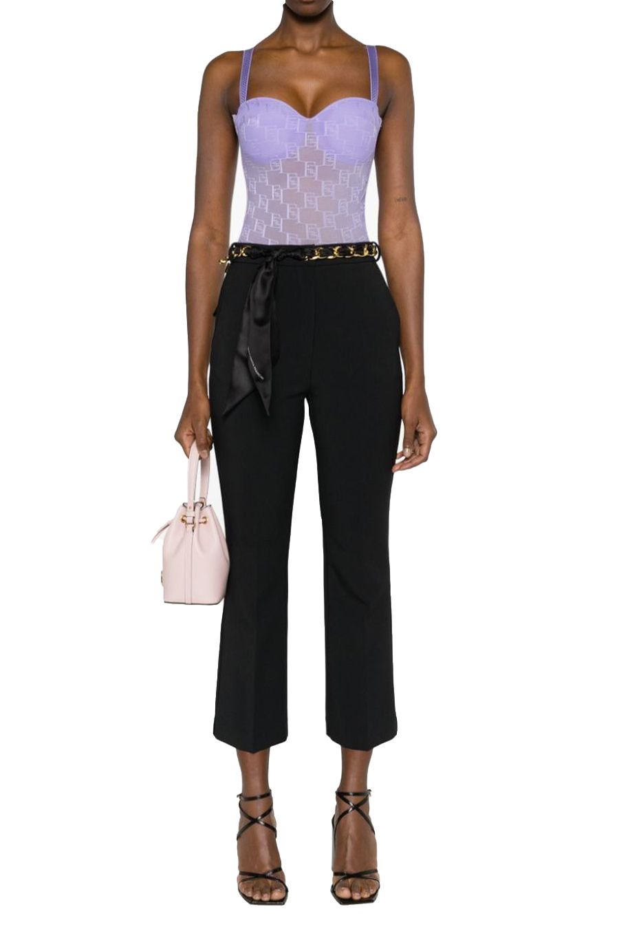 ELISABETTA FRANCHI  Pantaloni Neri in Poliestere Elisabetta Franchi da Donna Officina