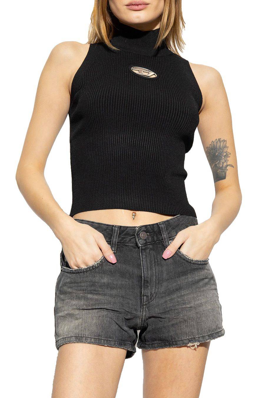 DIESEL  Top Nero in Cotone Diesel da Donna - A13020 0DLAX9XX Italia
