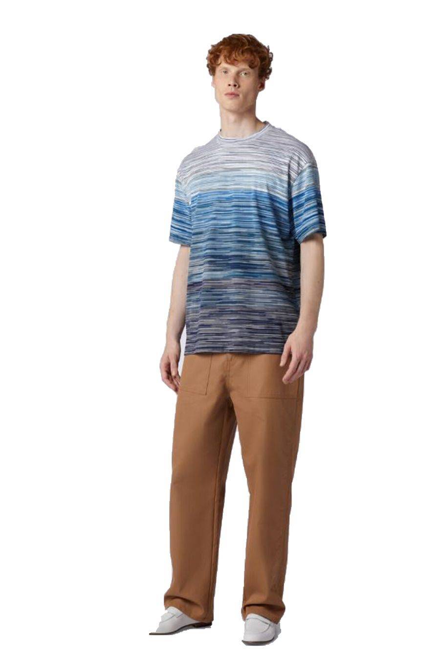 MISSONI  T-Shirt Cotone Blu Uomo Missoni Sconto di tempo limitato