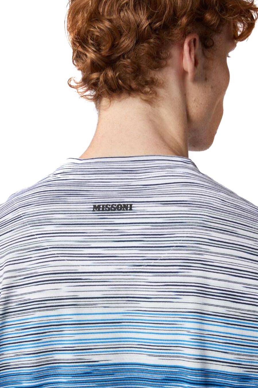 MISSONI  T-Shirt Cotone Blu Uomo Missoni Sconto di tempo limitato