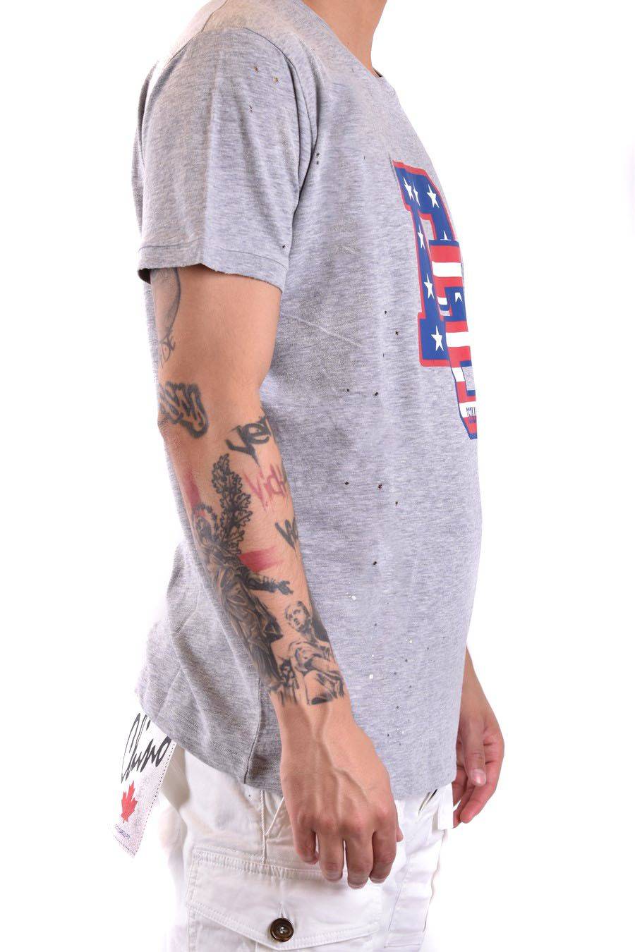 DSQUARED2  Polo Grigia in Cotone Uomo DSQUARED2 Offerta speciale
