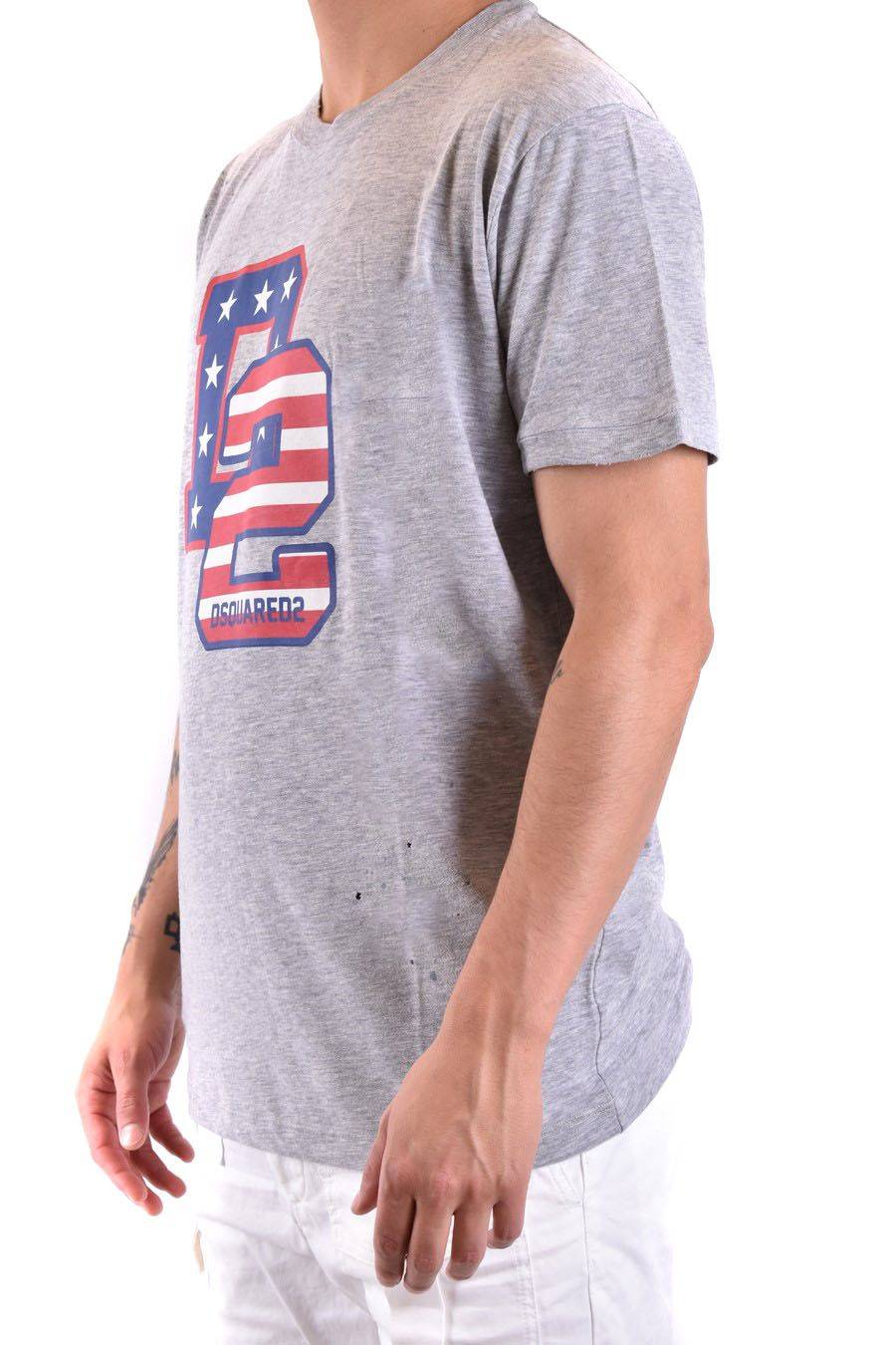 DSQUARED2  Polo Grigia in Cotone Uomo DSQUARED2 Offerta speciale
