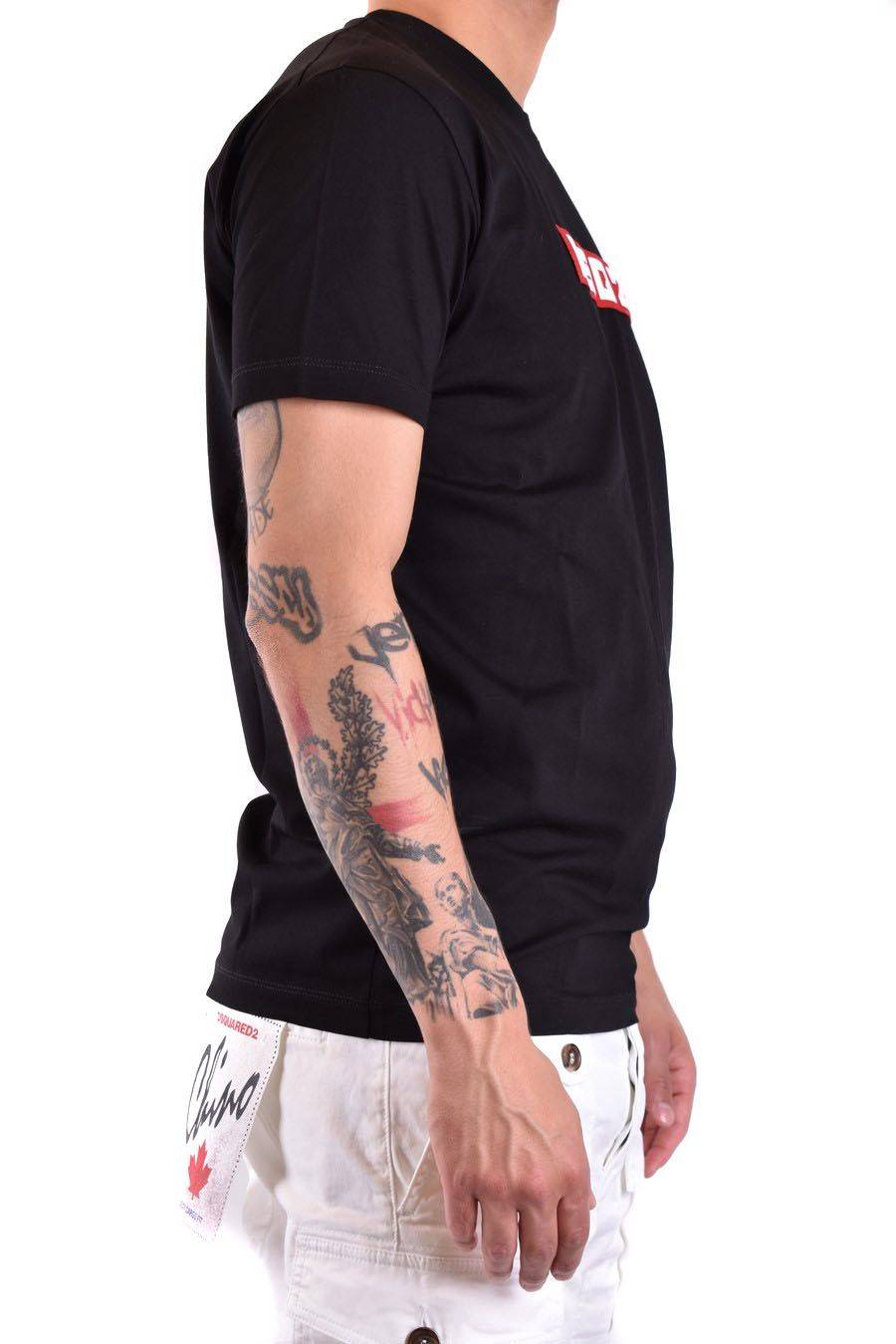 DSQUARED2  T-Shirt Nera in Cotone DSQUARED2 S74GD1223 Grande vendita
