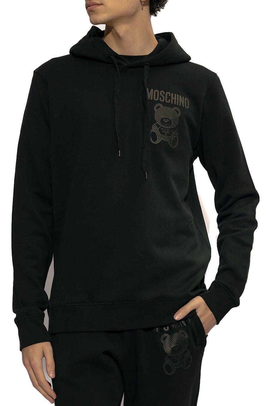 MOSCHINO  Felpa di Cotone Nero Uomo Moschino V1727 Fornitura limitata