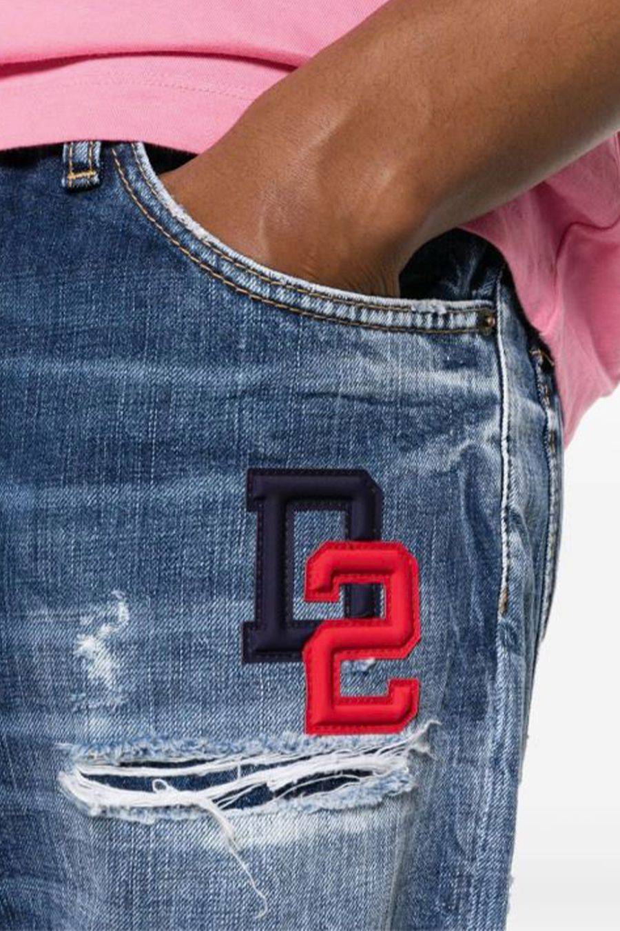 DSQUARED2  Jeans Blu Uomo DSQUARED2 Tessuto Misto Poliestere Cotone Offerta esclusiva